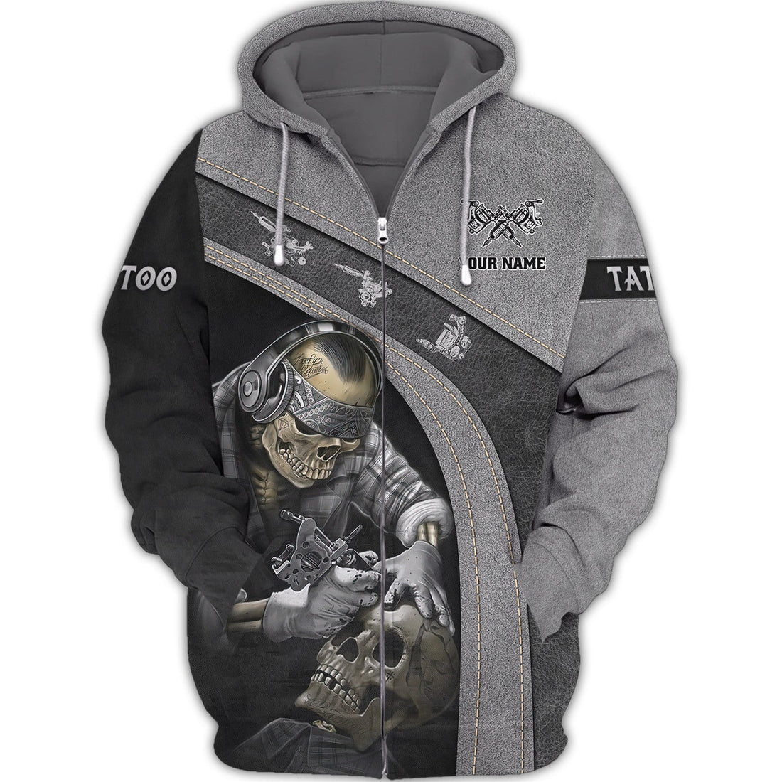 FUNSTUFFPRINT Latest Tattoo Artist Shop Personalized Name 3D Hoodie and Zip Hoodie