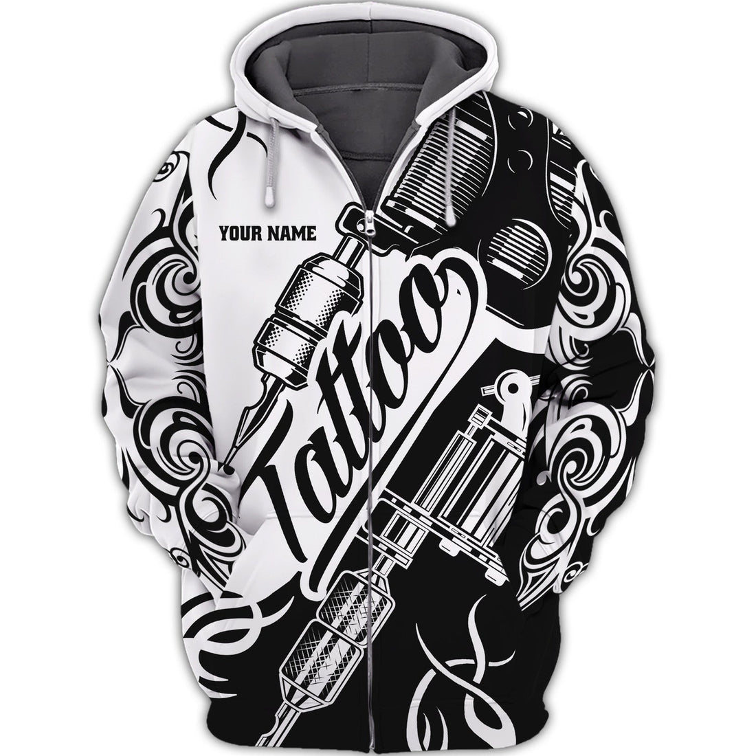 FUNSTUFFPRINT Latest Tattoo Artist Shop Personalized Name 3D Hoodie and Zip Hoodie