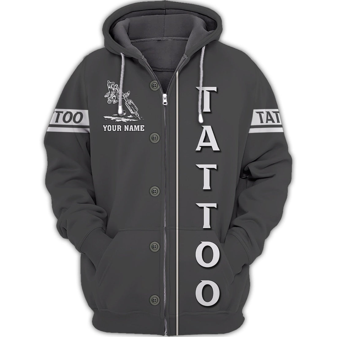 FUNSTUFFPRINT Latest Tattoo Artist Shop Personalized Name 3D Hoodie and Zip Hoodie
