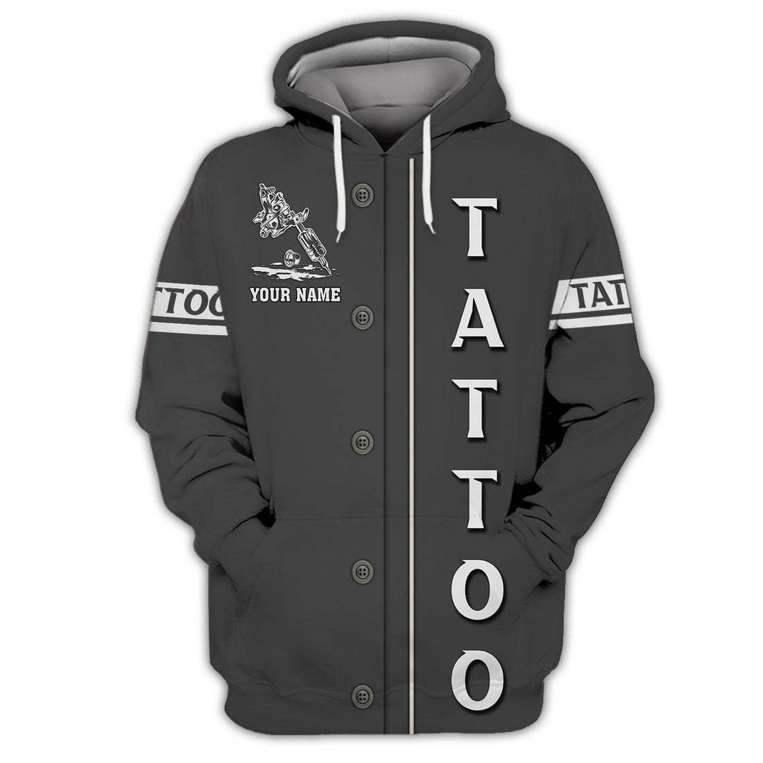 FUNSTUFFPRINT Latest Tattoo Artist Shop Personalized Name 3D Hoodie and Zip Hoodie