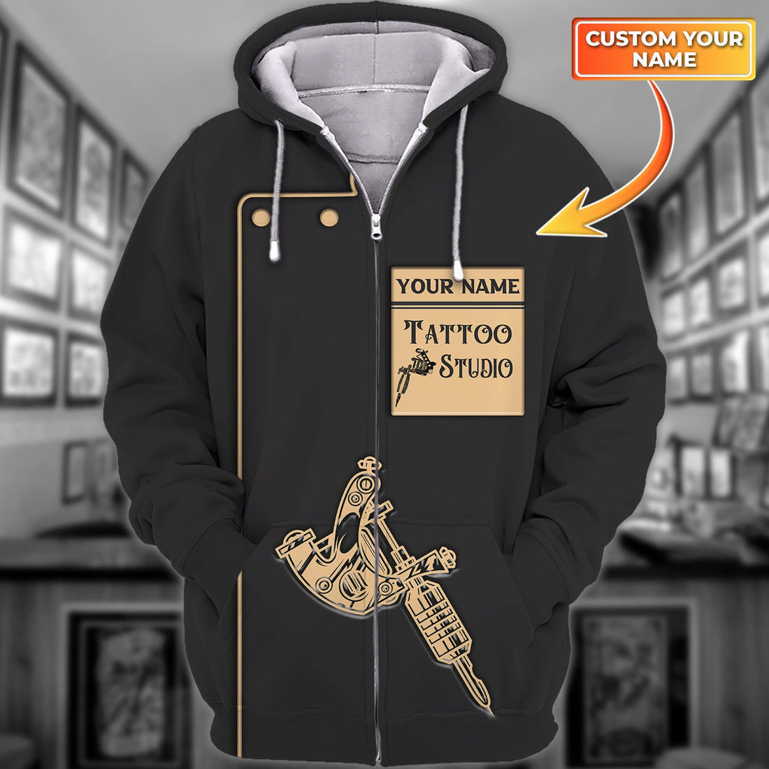 FUNSTUFFPRINT Tattoo Artist Personalized Classic Tattoo Uniform Tee 3D Hoodie and Zip Hoodie