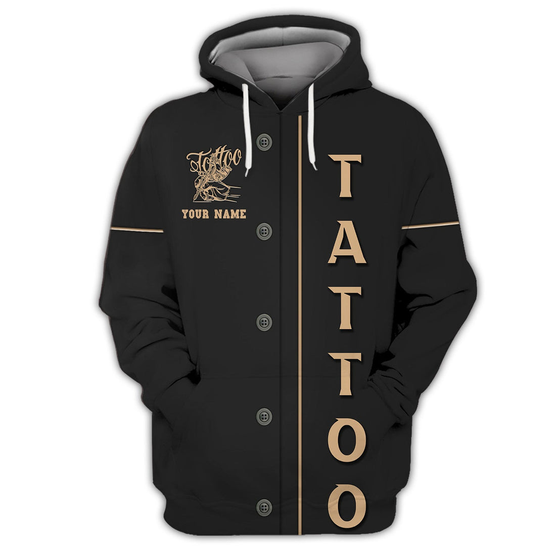 FUNSTUFFPRINT Tattoo Artist Personalized Classic Tattoo Uniform, Tattoo Studio 3D Hoodie and Zip Hoodie