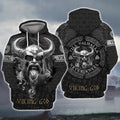 FUNSTUFFPRINT Skull Viking Tattoo Style 3D Hoodie and Zip Hoodie