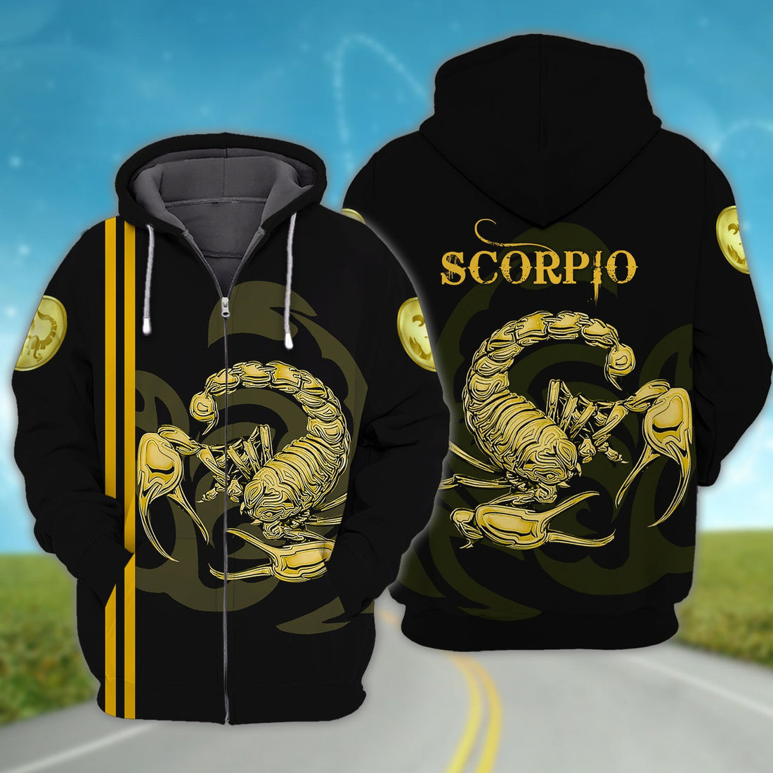 FUNSTUFFPRINT Scorpio Tribal Tattoo Shirt for Men and Women 3D Hoodie and Zip Hoodie