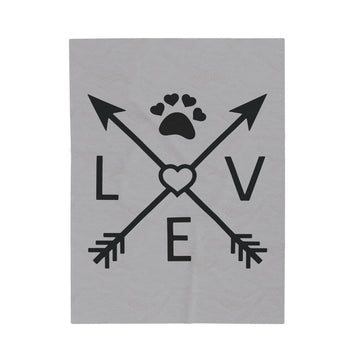 FUNSTUFFPRINT Paws Love Velveteen Plush Blanket