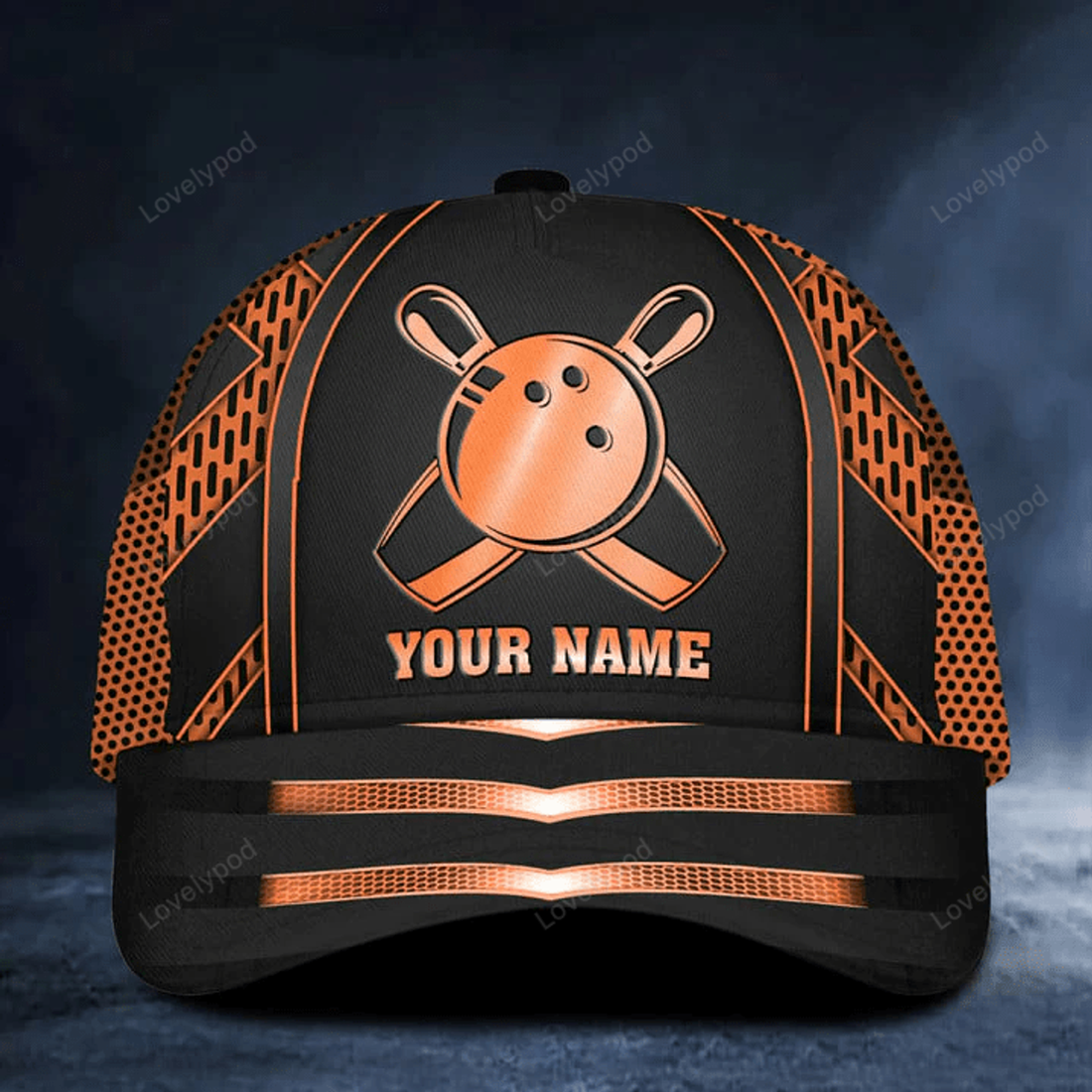 FUNSTUFFPRINT Personalized Name Bowling Classic Cap, Bowling hat for men, Gift for Bowling player