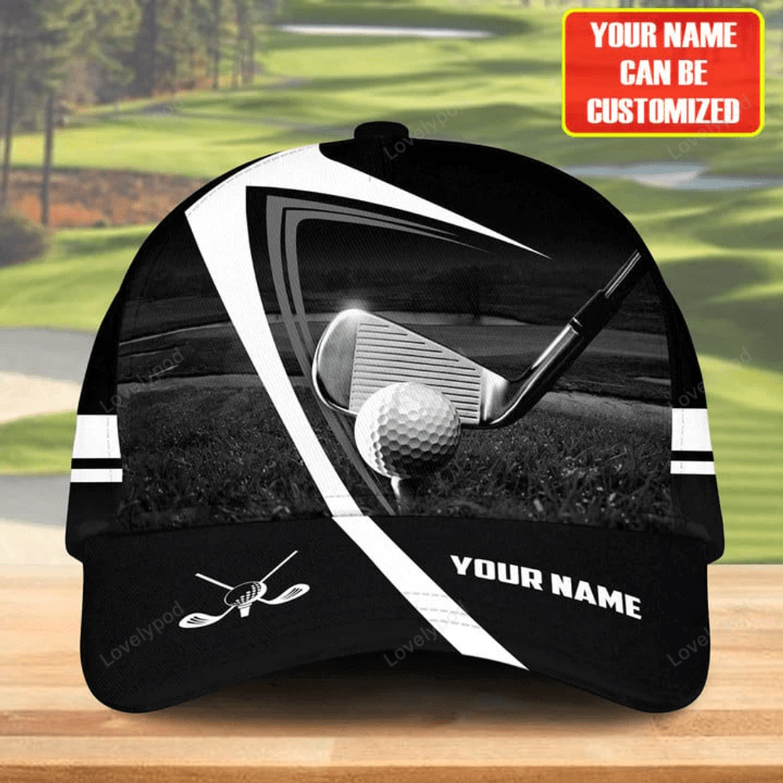 FUNSTUFFPRINT Personalized Name Golf Classic Cap, Golf hat for men, Gift for Golf player