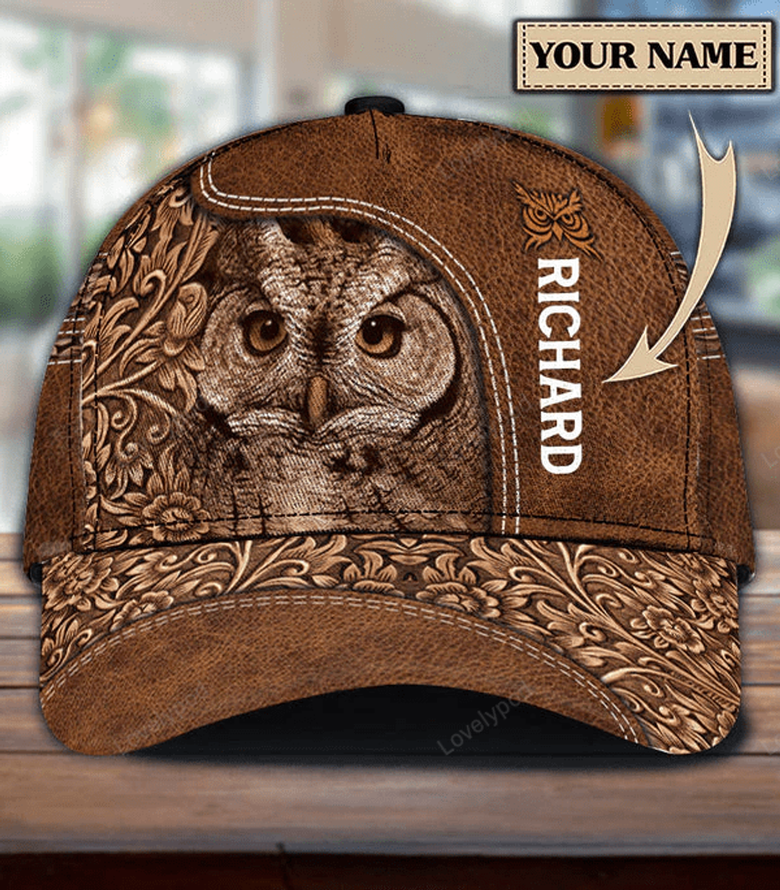 FUNSTUFFPRINT Personalized name Owl Classic Cap, Gift for Owl Lovers