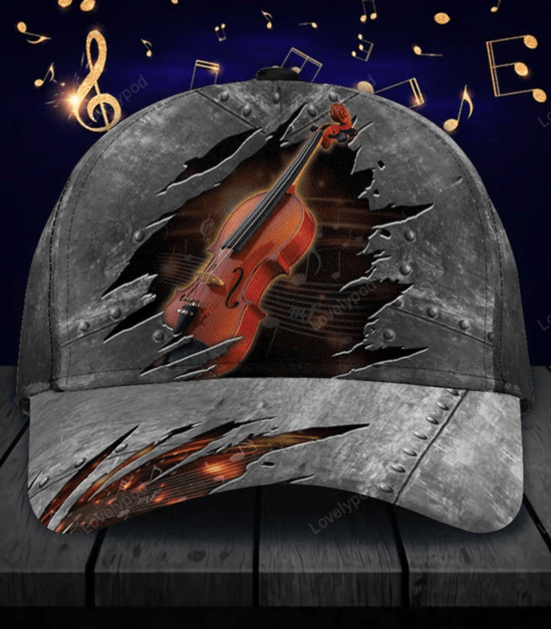 FUNSTUFFPRINT Violin Classic Cap, Gift for Music Lovers, Violin Lovers