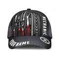 FUNSTUFFPRINT Customized Name Mechanic 3D Classic Cap, Gift for Mechanic