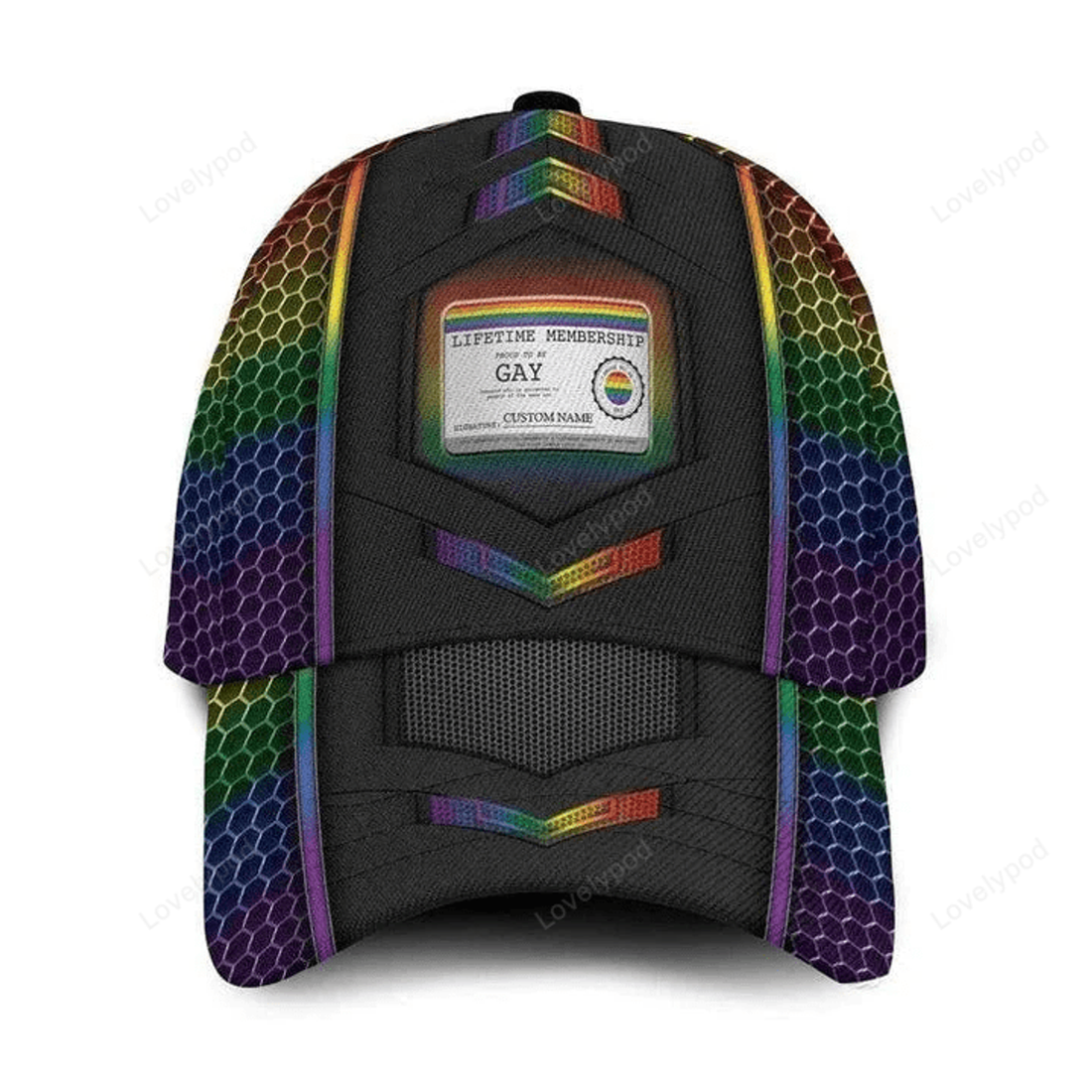 FUNSTUFFPRINT Customized With Name Printing Baseball Cap Hat Gay Lifetime Membership, Gay Lesbian Cap