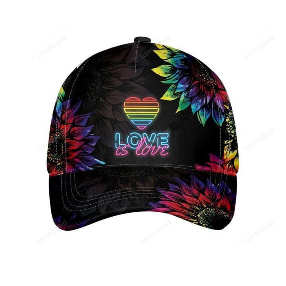 FUNSTUFFPRINT LGBT Pride Love Is Love Classic Cap, Gay Pride Baseball 3D Printed Cap, Pride Accessories