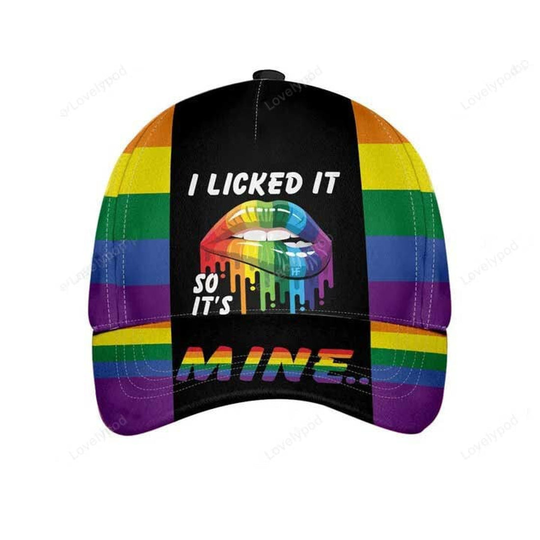 FUNSTUFFPRINT Baseball LGBT Pride 3D All Over Print Cap I Licked It So It's Mine Classic Cap, Lgbt Pride Accessories