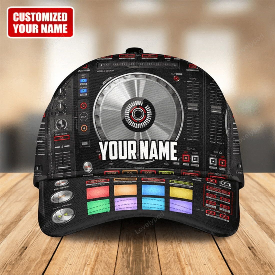 FUNSTUFFPRINT Personalized Name Disc Jockey Classic Cap, Dj hat for men, Gift for Dj player