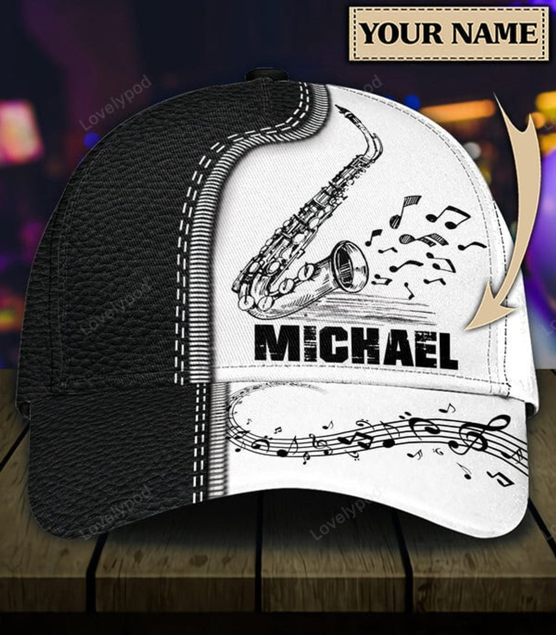 FUNSTUFFPRINT Saxophone Classic Cap, Personalized Gift for Music Lovers, Saxophone Lovers