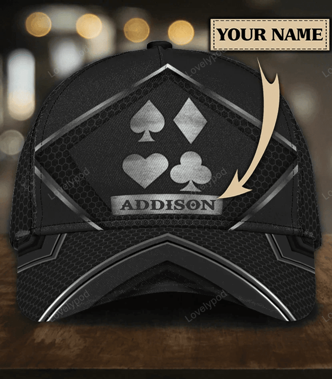FUNSTUFFPRINT Personalized Poker Classic Cap, Poker Hat Cap For Men And Women, Poker Lovers gift