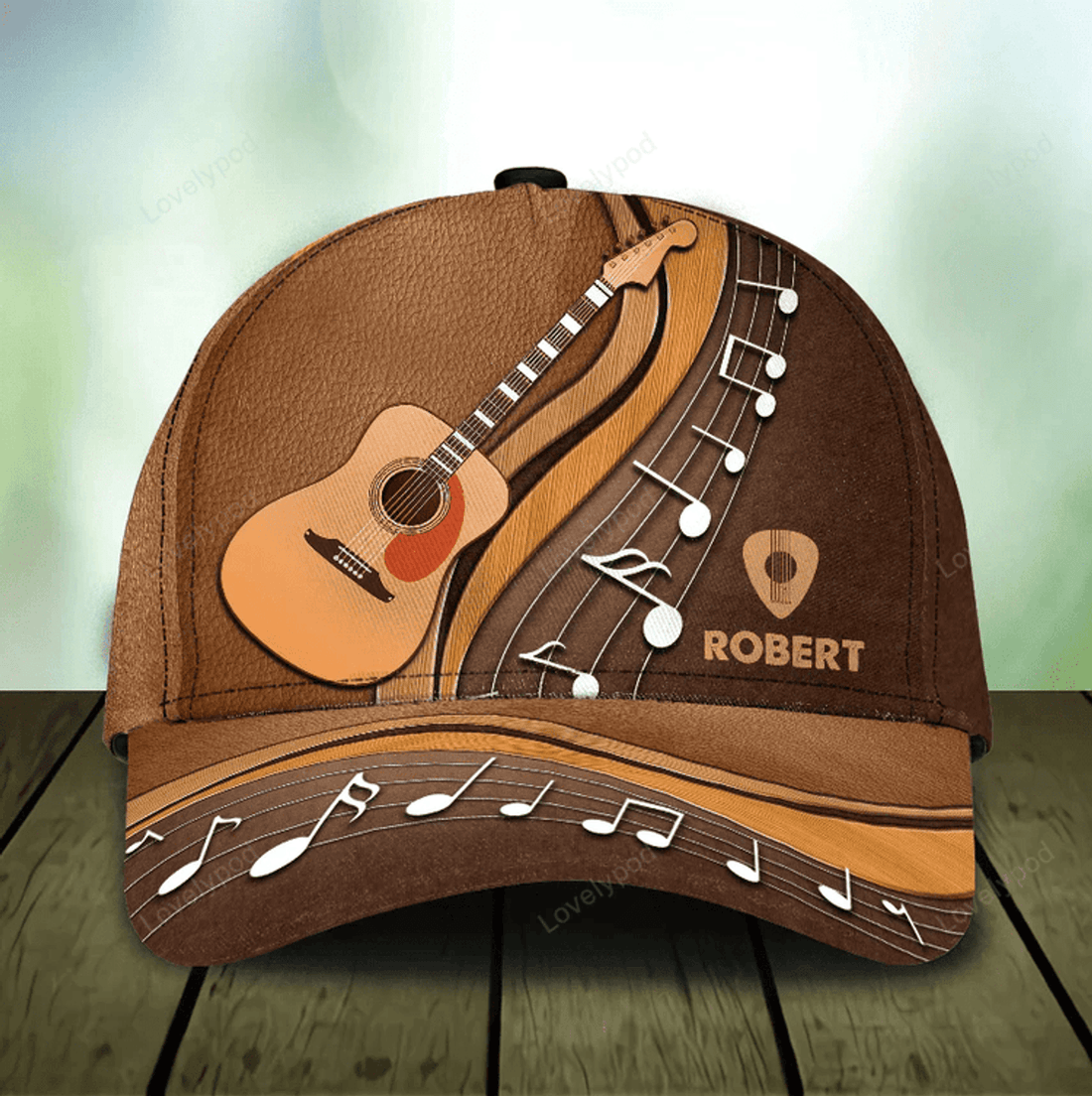 FUNSTUFFPRINT Guitar Personalized Classic Cap, Gift for Music Lovers, Guitar Lover