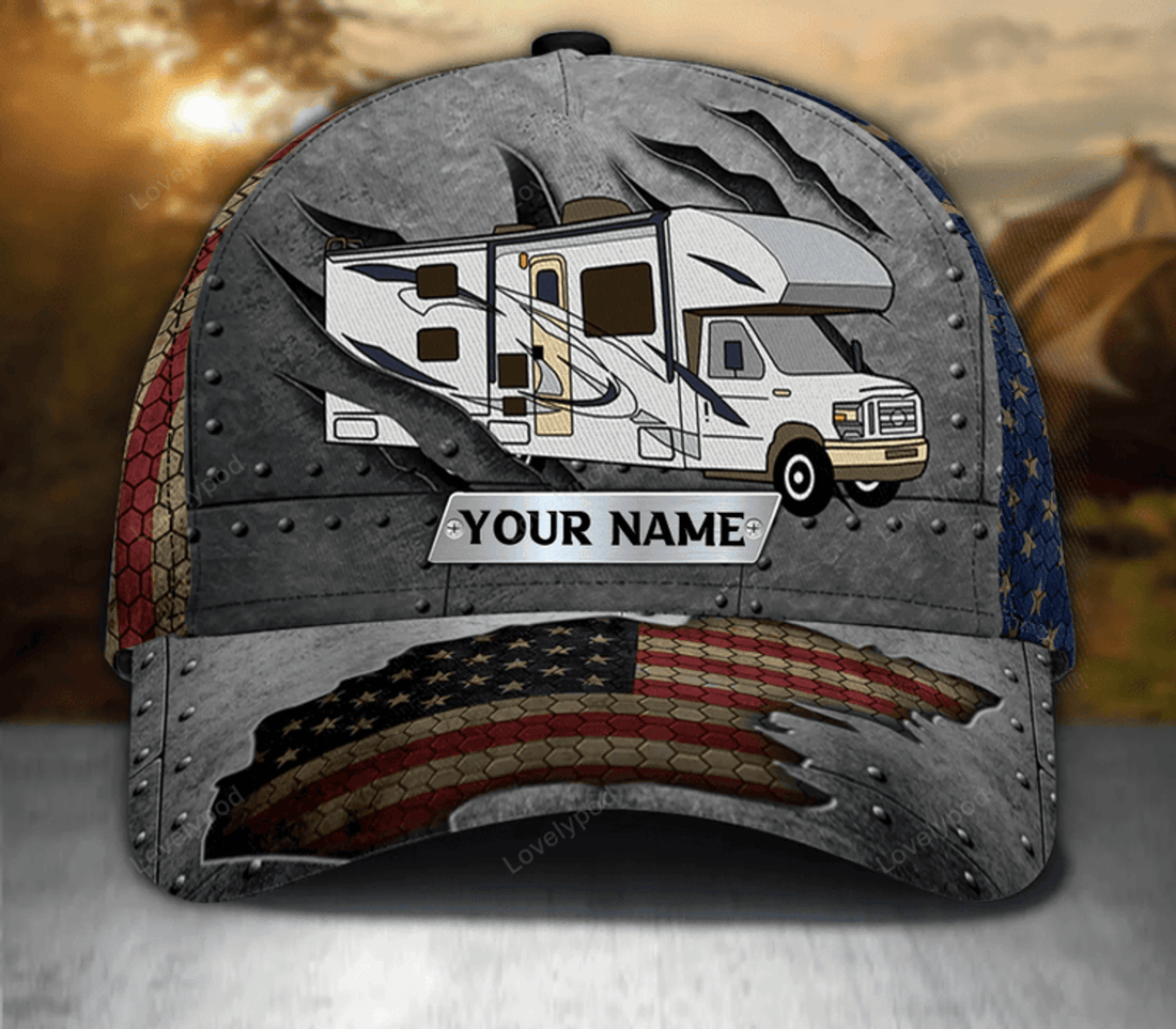 FUNSTUFFPRINT Camping Scratches Personalized Classic Cap, Gift for Camping Lovers hat for men and women