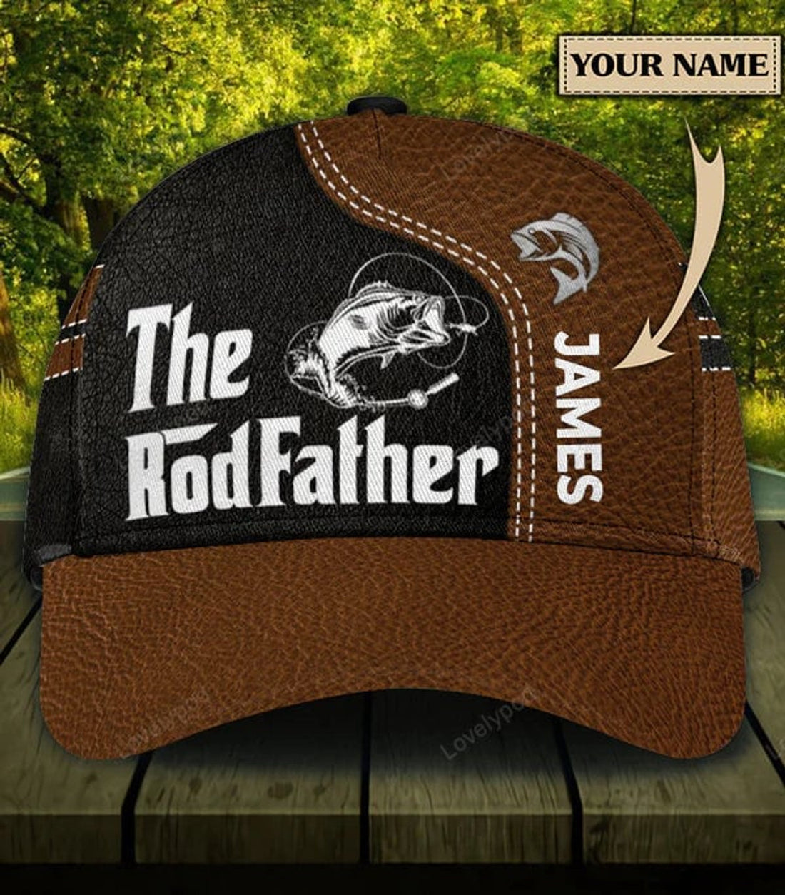 FUNSTUFFPRIT Personalized The Rodfather Fishing Classic Cap, Gift for Fishing Lover