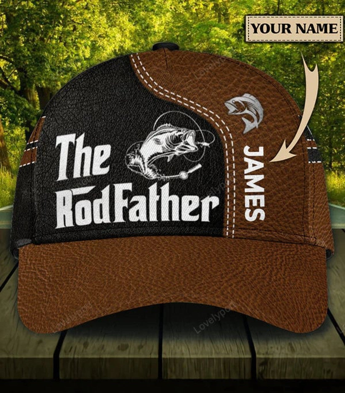 FUNSTUFFPRIT Personalized The Rodfather Fishing Classic Cap, Gift for Fishing Lover