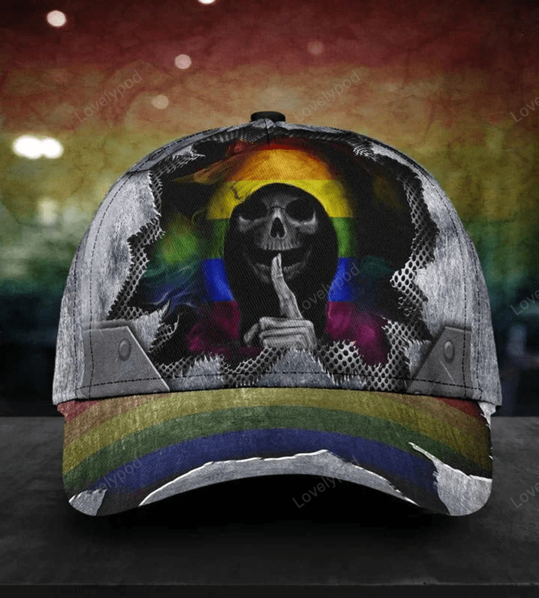 FUNSTUFFPRIT Gay Pride Classic Cap, The Death Keep Silent LGBTQ Printing Baseball Cap Hat, Lesbian Hat Cap