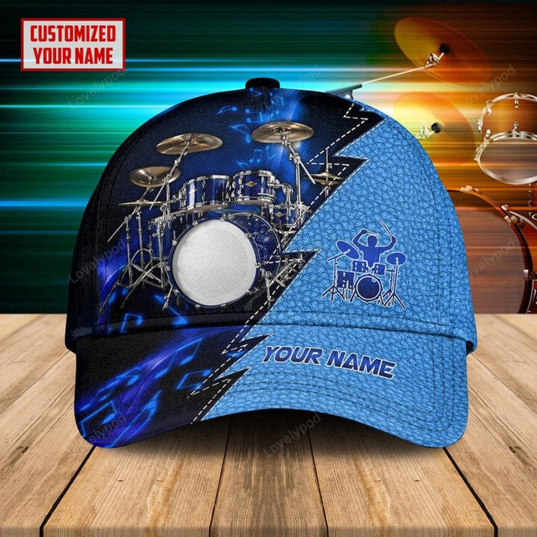 FUNSTUFFPRINT Personalized Name Drum Classic Cap for men and women