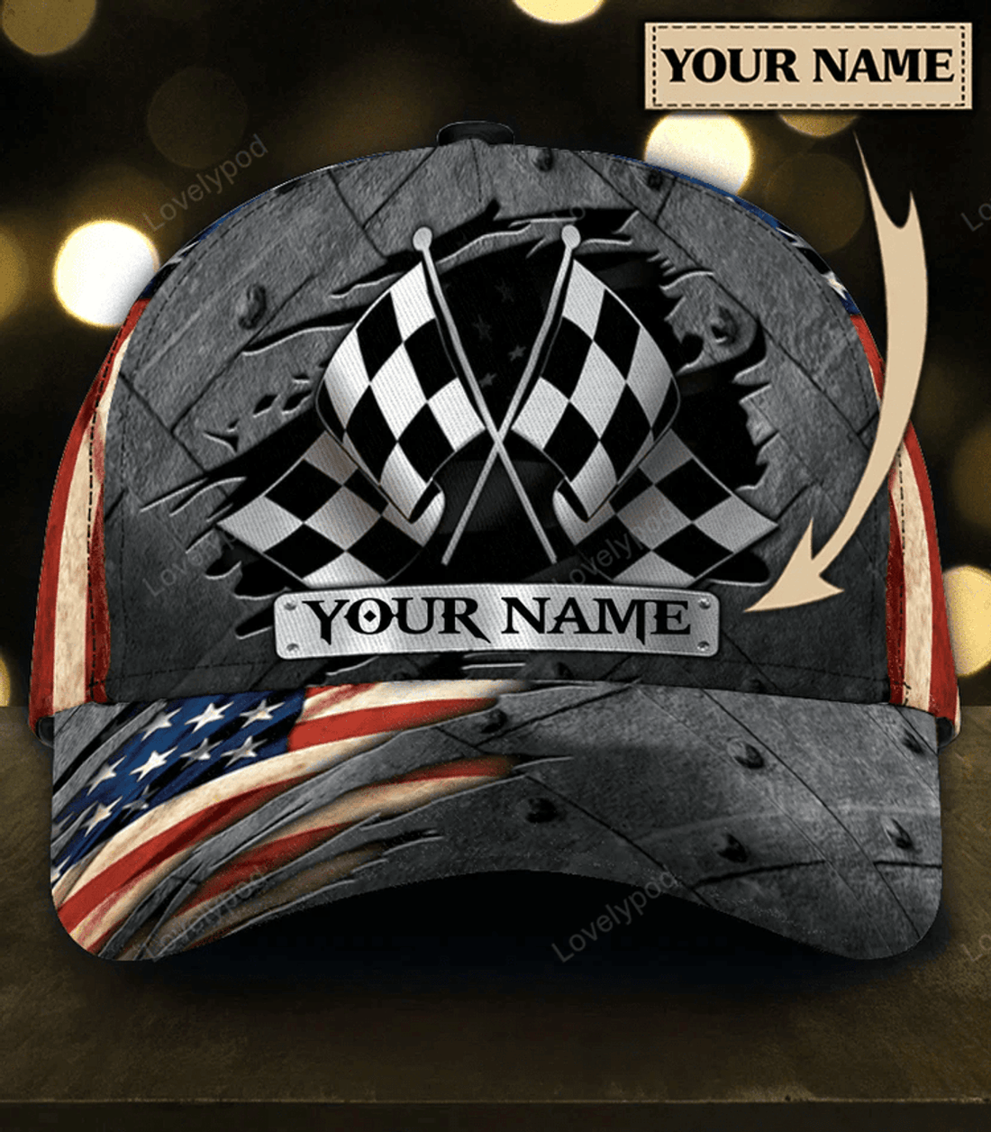 FUNSTUFFPRIT Personalized Racing Classic Cap, Racing Hat Cap For Men And Women