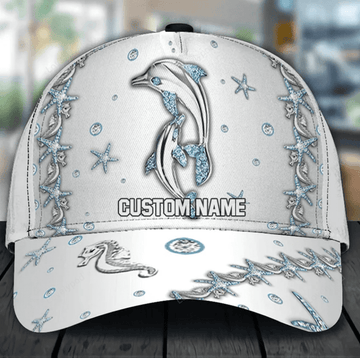 FUNSTUFFPRIT Dolphin Classic Cap, Dolphin baseball cap hat, Gift for Dolphin Lovers, Classic cap for men and women