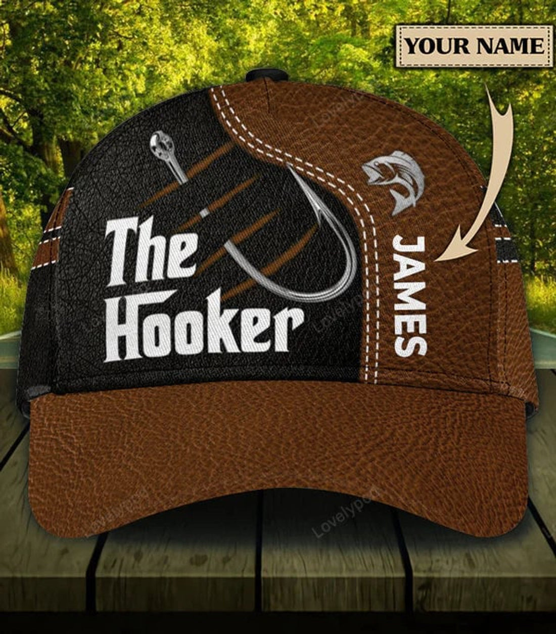 FUNSTUFFPRIT Personalized Fishing Classic Cap, Gift for Fishing Lovers, Fishing baseball cap hat for men and women