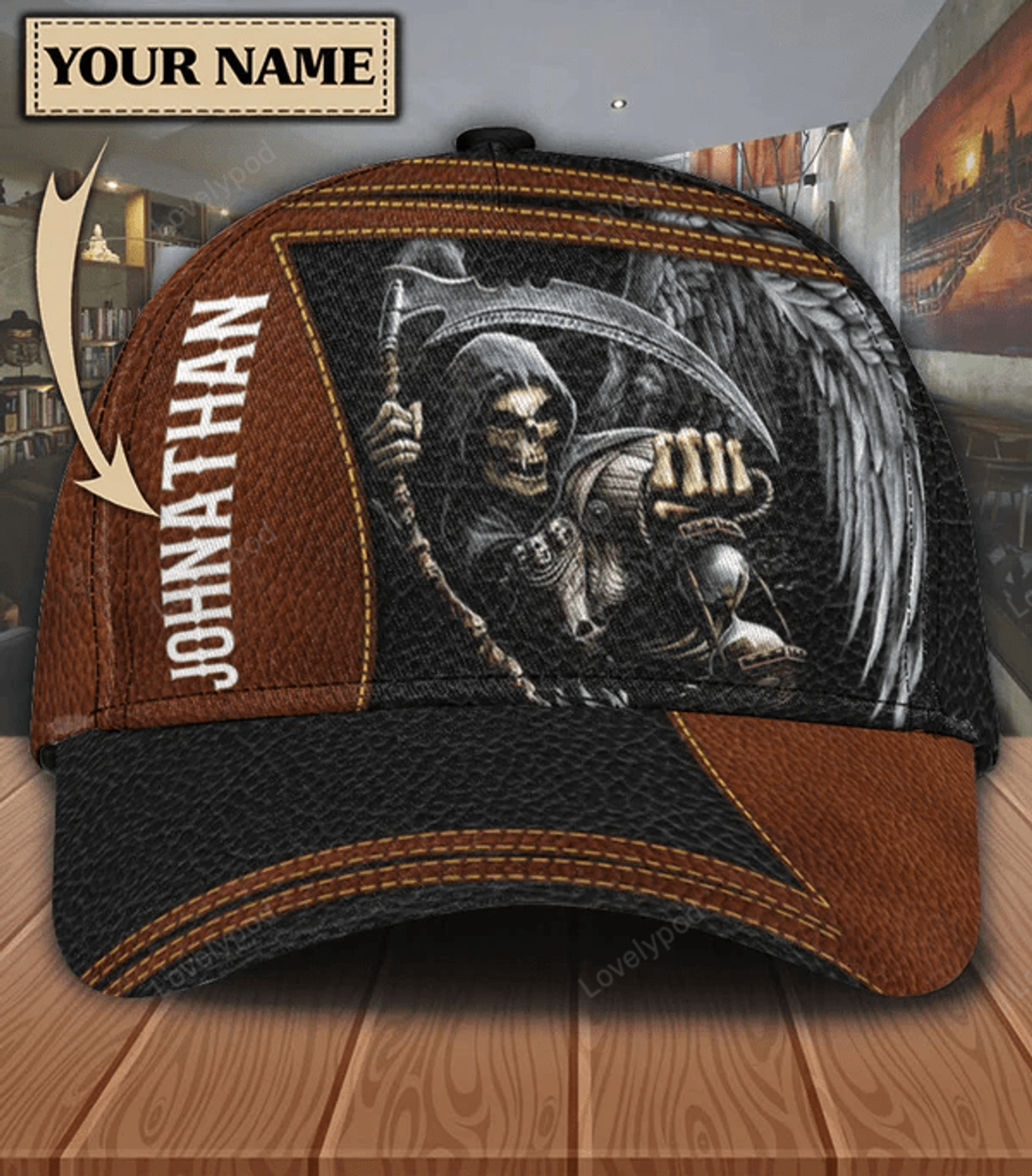 FUNSTUFFPRIT Personalized Skull Classic Cap, Gift for Skull Lovers