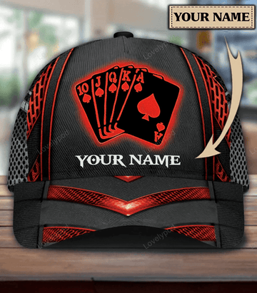 FUNSTUFFPRIT Personalized Poker Classic Cap, Poker Players Hat Cap For Men And Women, Poker Lovers gift