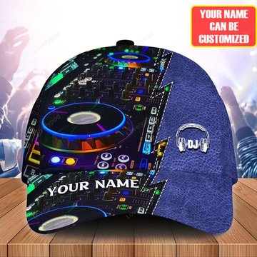 FUNSTUFFPRINT Personalized Name Disc Jockey Classic Cap, Dj baseball cap hat for men