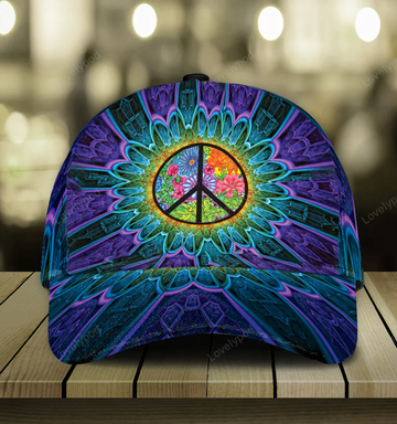 FUNSTUFFPRIT Hippie Classic Cap, Gift for Hippie Life, Hippie Lovers, 3D Printed baseball Cap