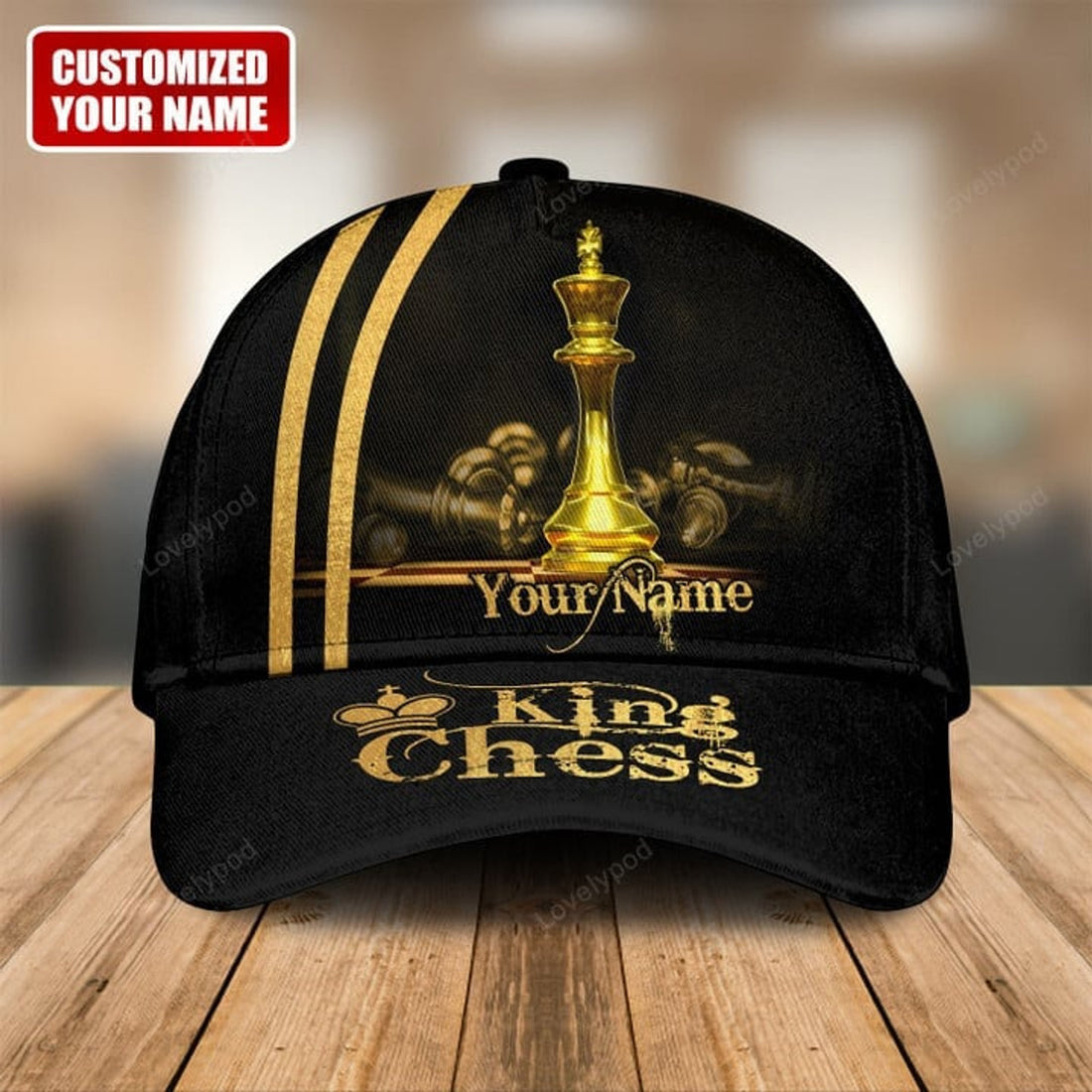 FUNSTUFFPRINT Personalized name King Chess Classic Cap for men