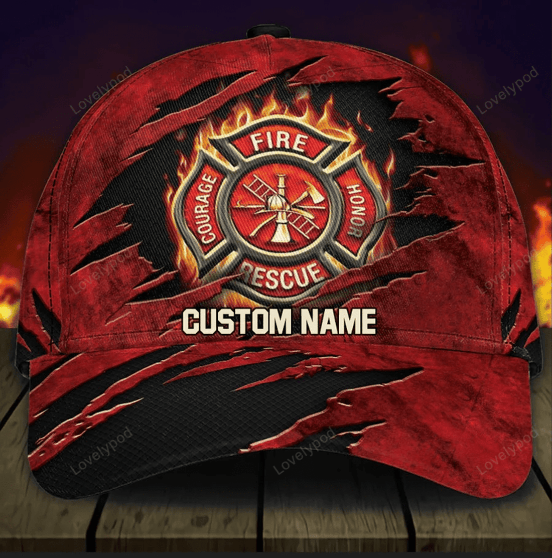 FUNSTUFFPRIT Customized Firefigher Classic Cap, Firefigher hat, Gift for Firefighters, Classic Cap for men