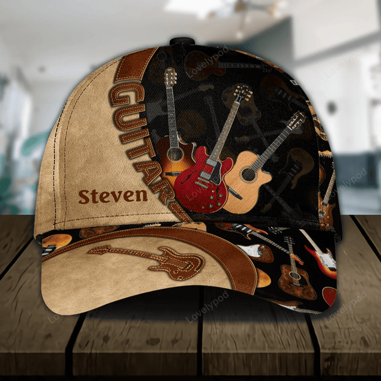 FUNSTUFFPRIT Guitar Personalized Classic Cap, Gift for Music Lovers, Guitar Love
