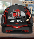 FUNSTUFFPRINT Personalized Trucker Red Classic Cap, Gift for Trucker, Trucker hat for men and women