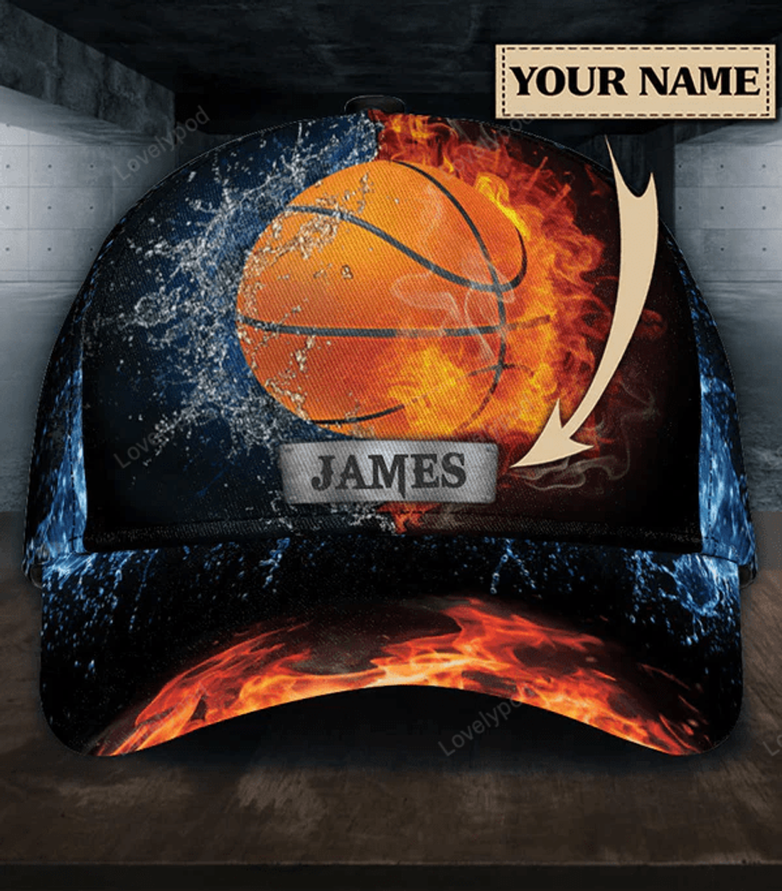FUNSTUFFPRINT Personalized Basketball Classic Cap, Basketball cap hat, Gift for Basketball player