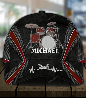 FUNSTUFFPRIT Drum Personalized Classic Cap, Gift for Music Lovers, Drum Lovers
