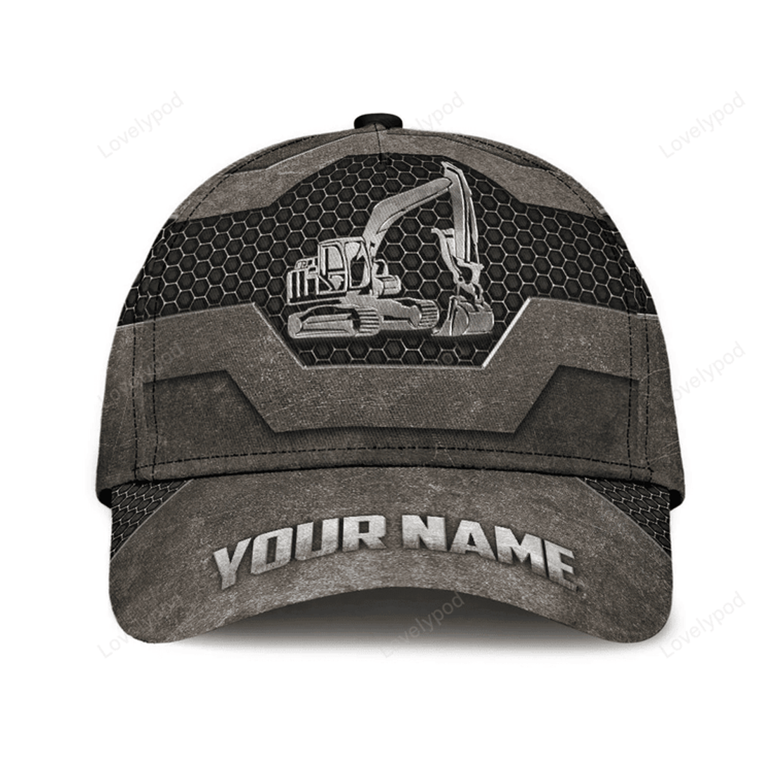 FUNSTUFFPRIT Excavator Custom Classic Cap Hat, 3D All Over Print Excavator Cap Hat For Him