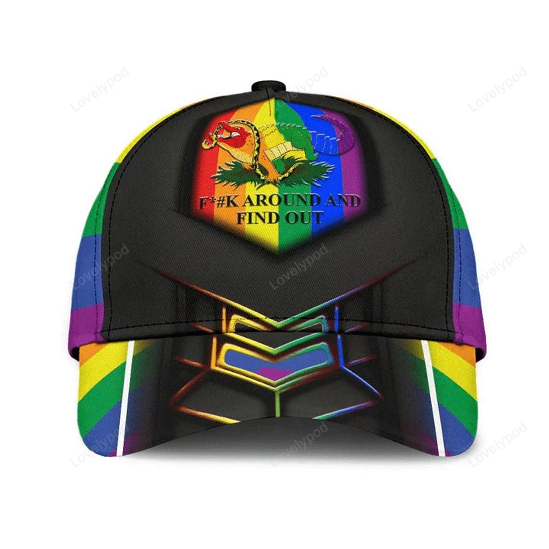 FUNSTUFFPRIT Pride Lgbt Cap For Gay Man, Around And Find Out Printing Baseball Cap Hat, Rainbow Cap