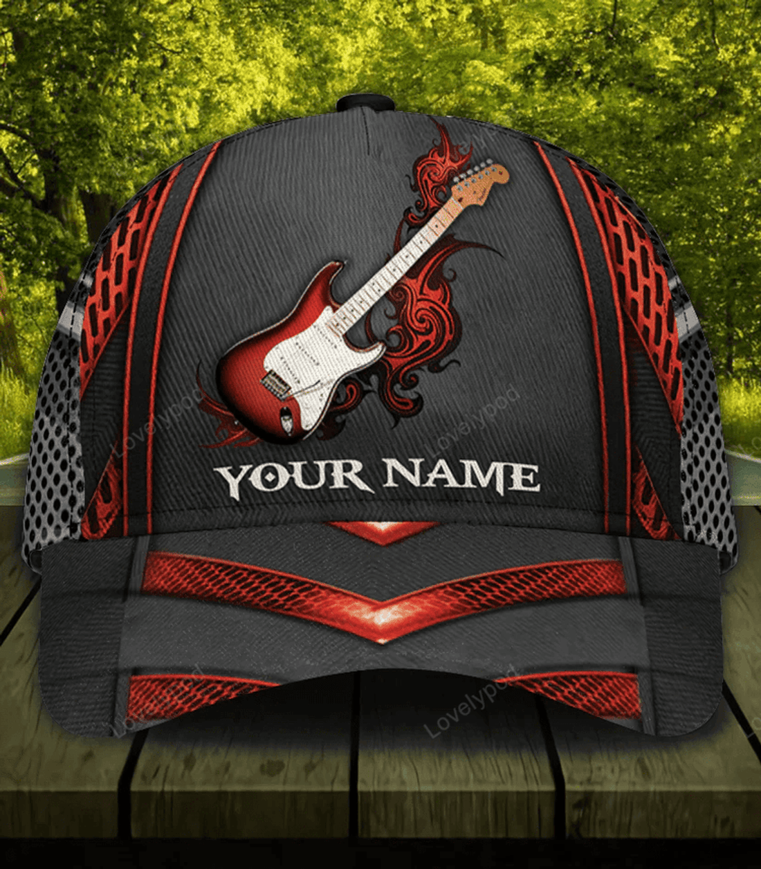 FUNSTUFFPRIT Personalized Guitar Classic Cap, Gift for Music Lovers, Guitar Lovers