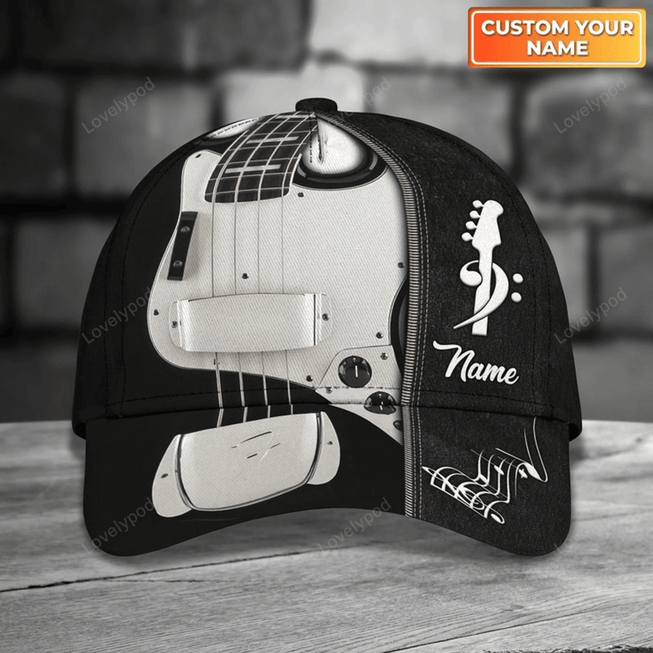 FUNSTUFFPRIT Electric Guitar Baseball Cap To My Boyfriend, Guitar 3D All Over Print Cap Hat From Guitarist Friend