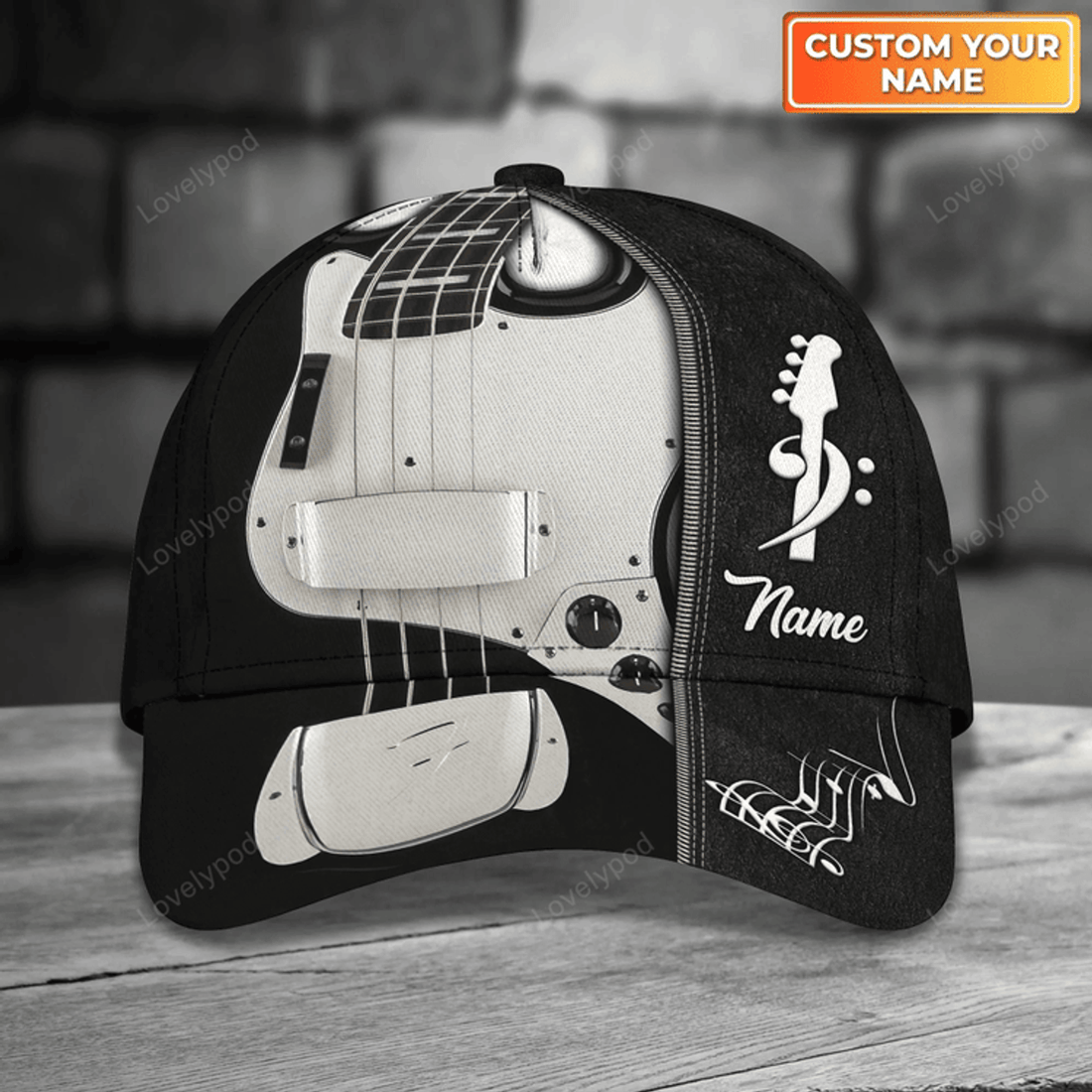 FUNSTUFFPRIT Electric Guitar Baseball Cap To My Boyfriend, Guitar 3D All Over Print Cap Hat From Guitarist Friend