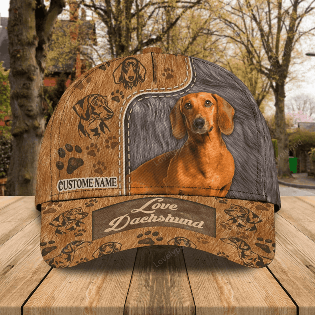 FUNSTUFFPRIT Customized 3D All Over Print Baseball Dog Cap For Dog Lovers, Classic Dachshund Dog Cap Hats, Dog Cap