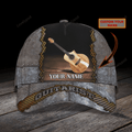 FUNSTUFFPRIT Personalized Baseball Wood Guitar Cap For Musican, Guitarist Cap Hat, Summer Travel Guitar Full Print Cap
