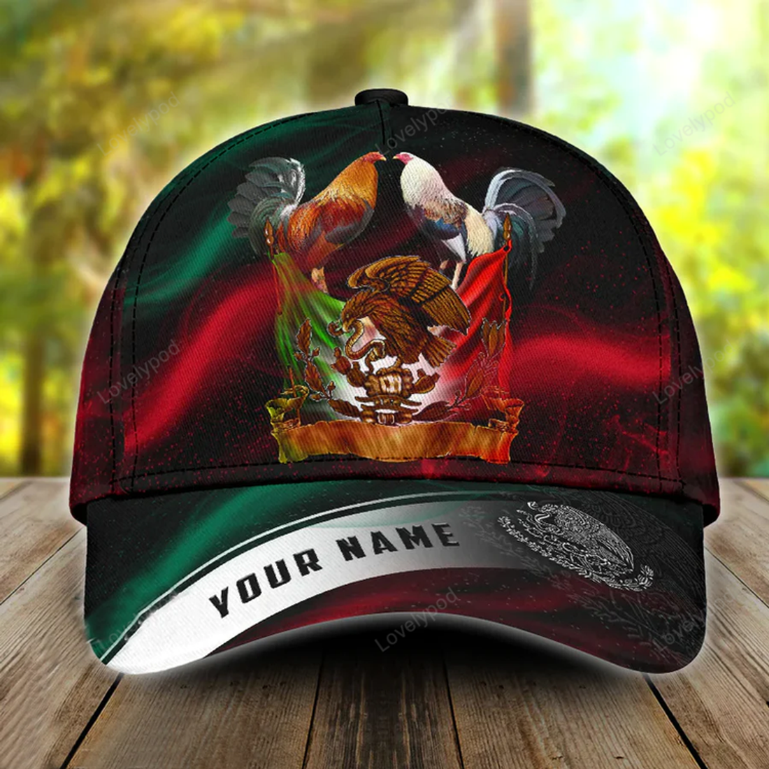FUNSTUFFPRIT Personalized Mexico Rooster Smoke 3D Classic Cap Hat, Mexico Rooster Hat Cap For Chicken Lover, Rooster Gift