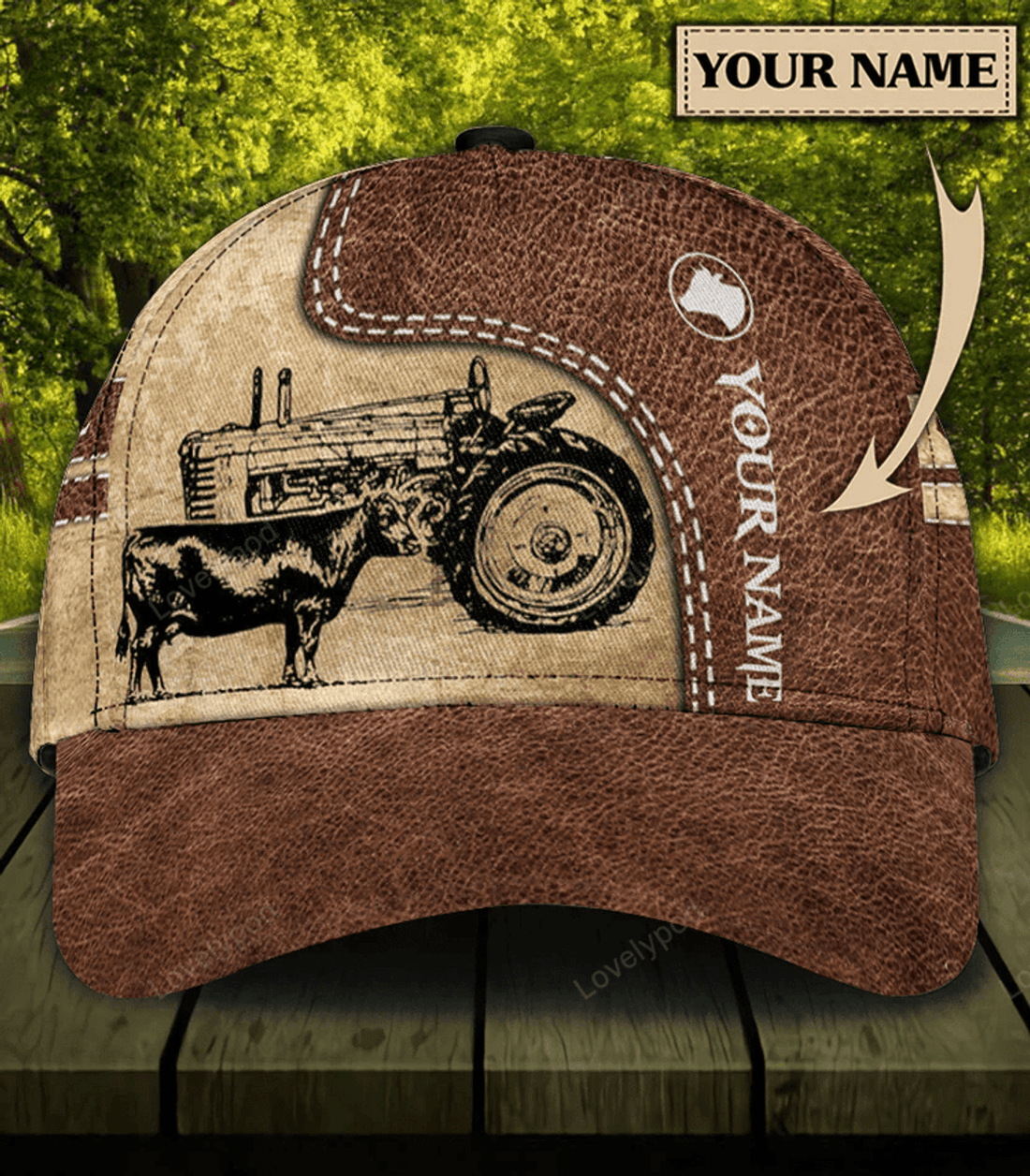 FUNSTUFFPRIT Personalized Cow Classic Cap, Personalized Gift for Farmers, Cow Lovers, Chicken Lovers