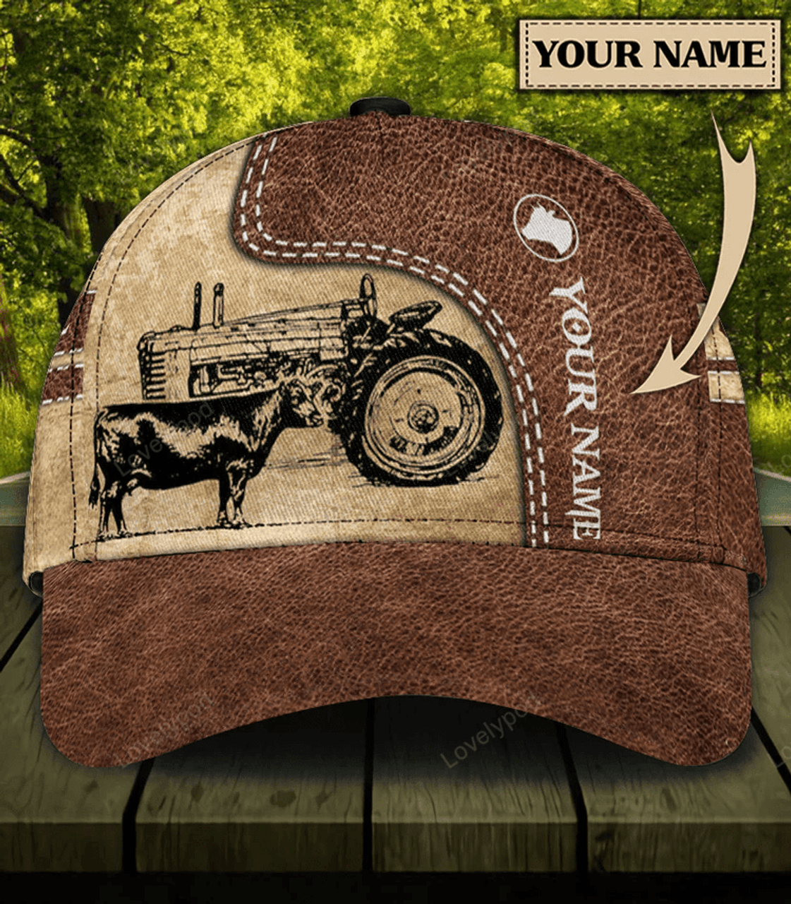 FUNSTUFFPRIT Personalized Cow Classic Cap, Personalized Gift for Farmers, Cow Lovers, Chicken Lovers