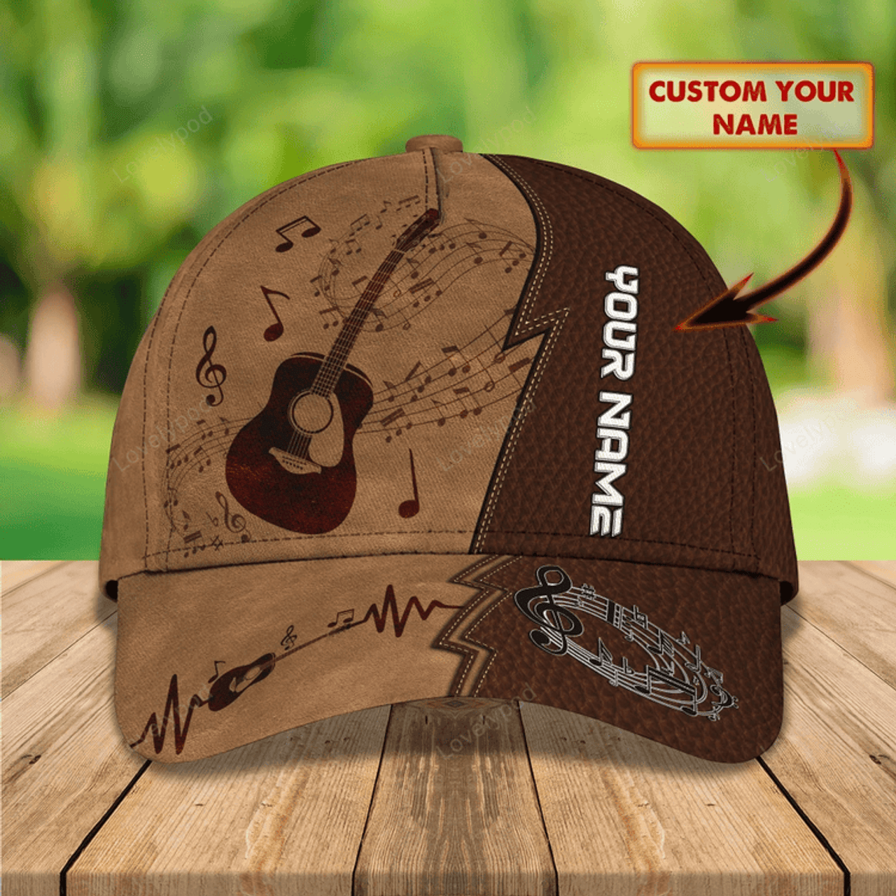 FUNSTUFFPRIT Custom Guitar Cap Hat Or Guitarist Man Travel Summer Cap Hat, Present To Guitar And Music Lovers